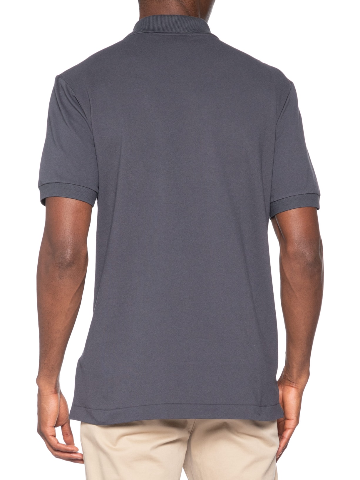 Polo Masculina Classic Fit L1212 Light Piquet Cinza Lacoste