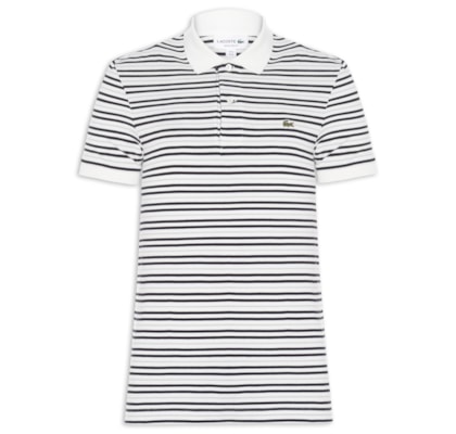 Polo Masculina Classic Fit Listrada - Preto