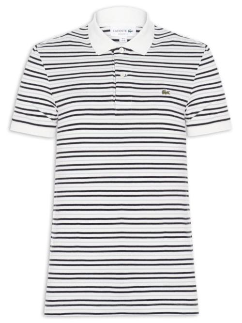 Polo Masculina Classic Fit Listrada - Preto