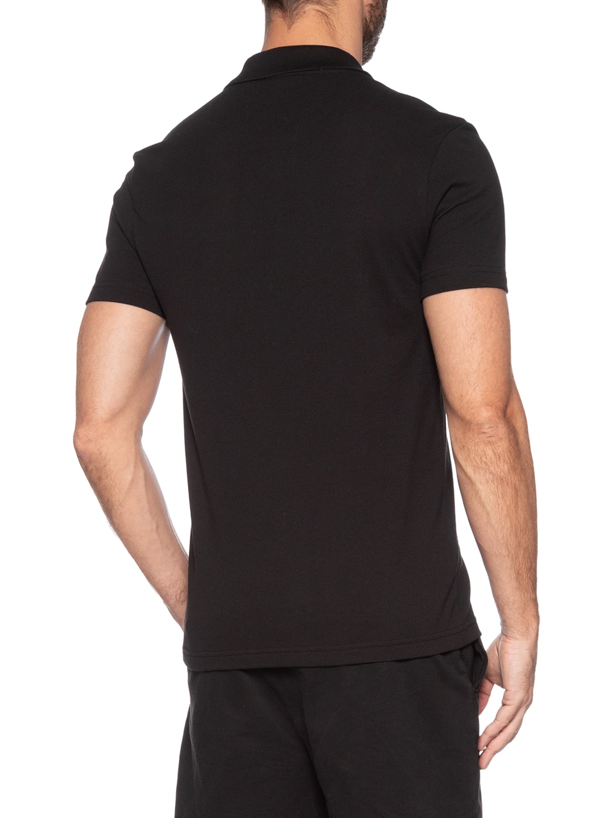 Polo Masculina Classic Fit Moyen Petit Piquet Preto Lacoste