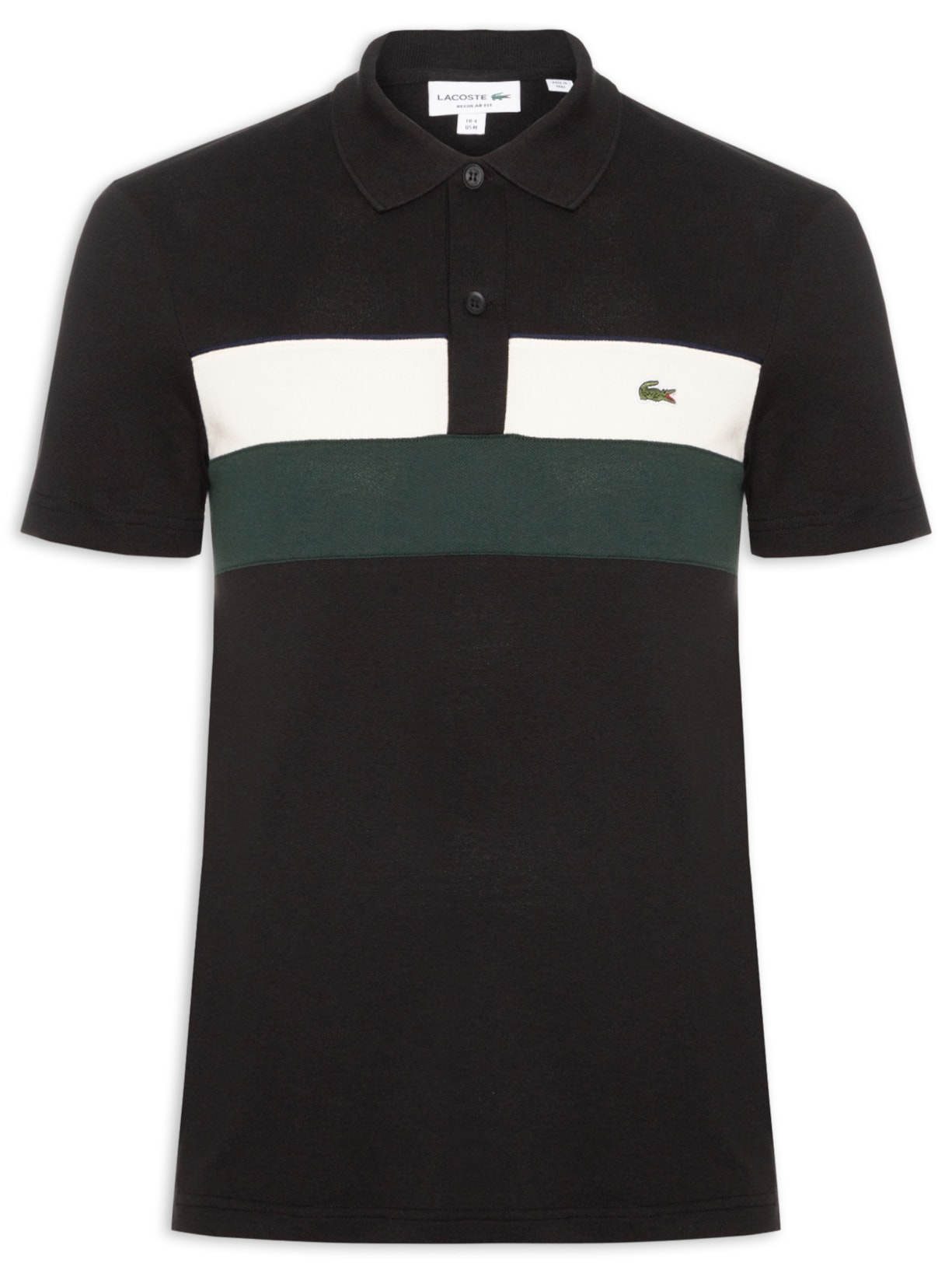 Polo Masculina Classic Fit Moyen Petit Piquet Preto Lacoste