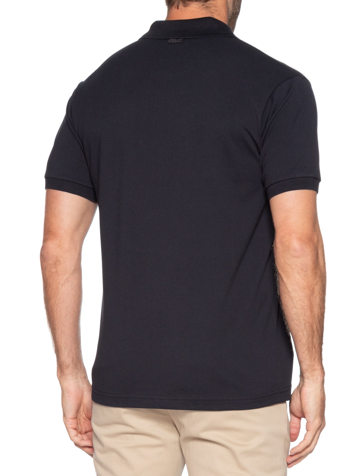 Polo Masculina Classic Fit Quadra Preto Lacoste