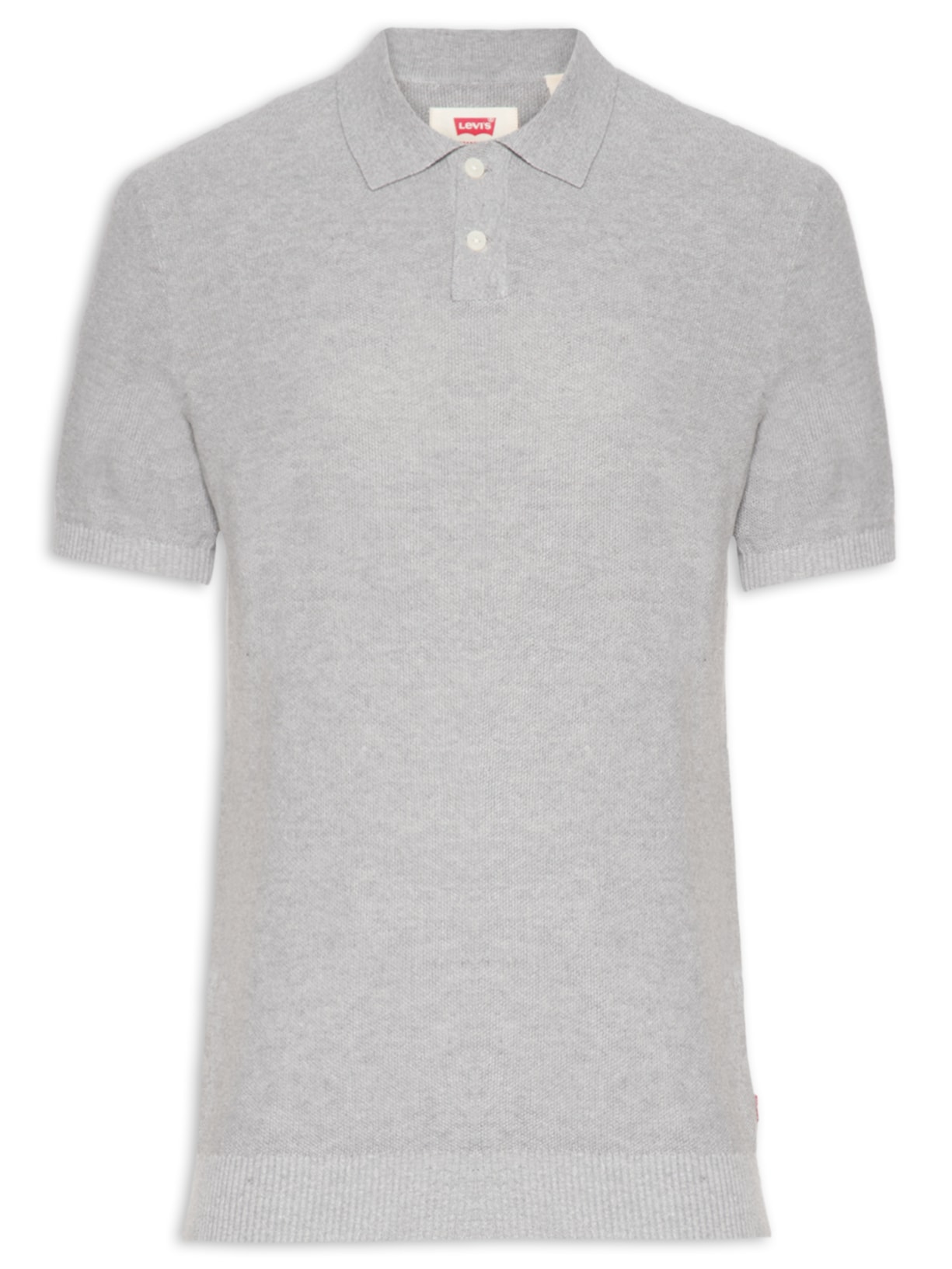 Polo Masculina Classic Fit Tricot - Cinza