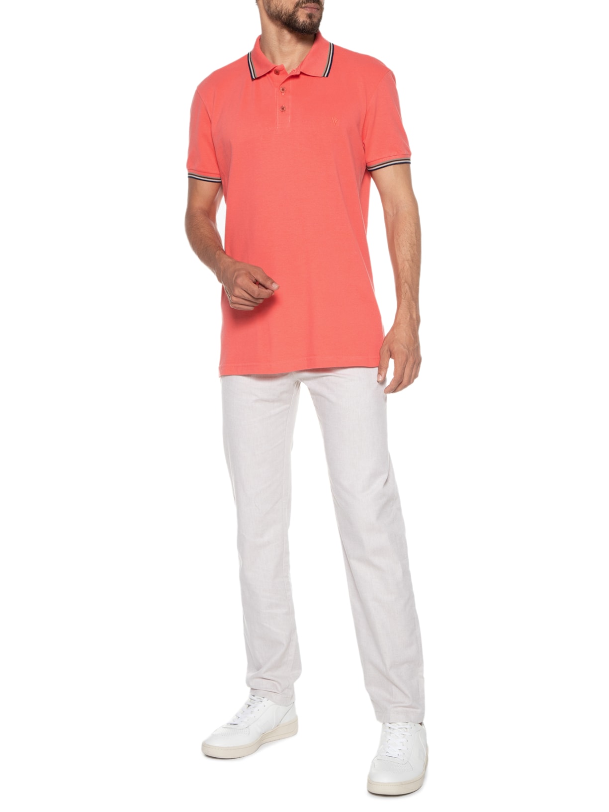 Polo Masculina Classic Frieze Rosa Vr