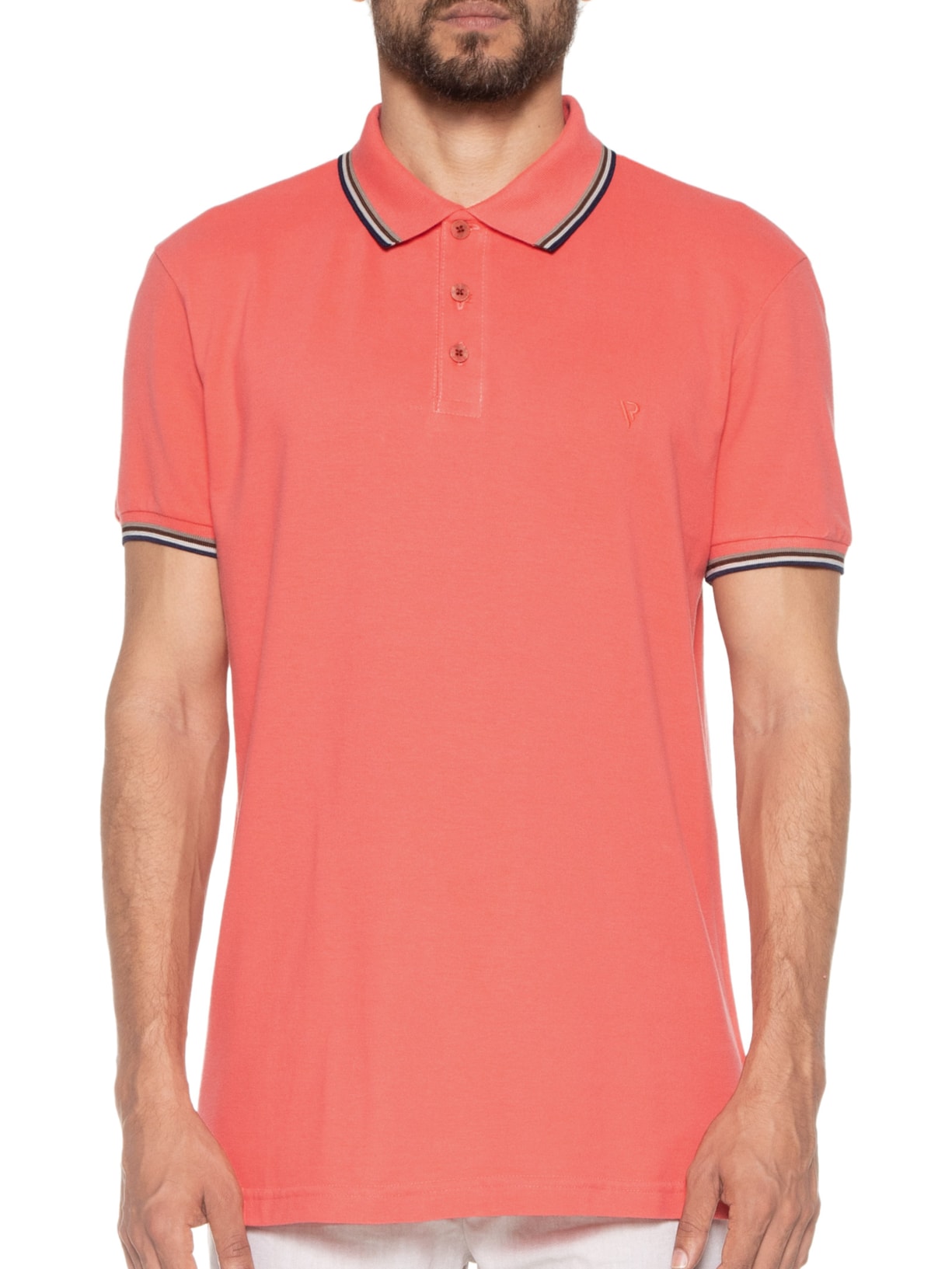 Polo Masculina Classic Frieze Rosa Vr