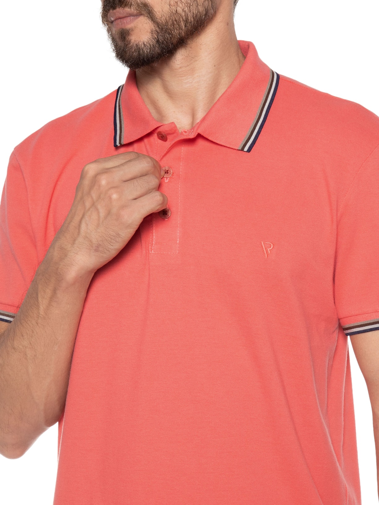 Polo Masculina Classic Frieze Rosa Vr