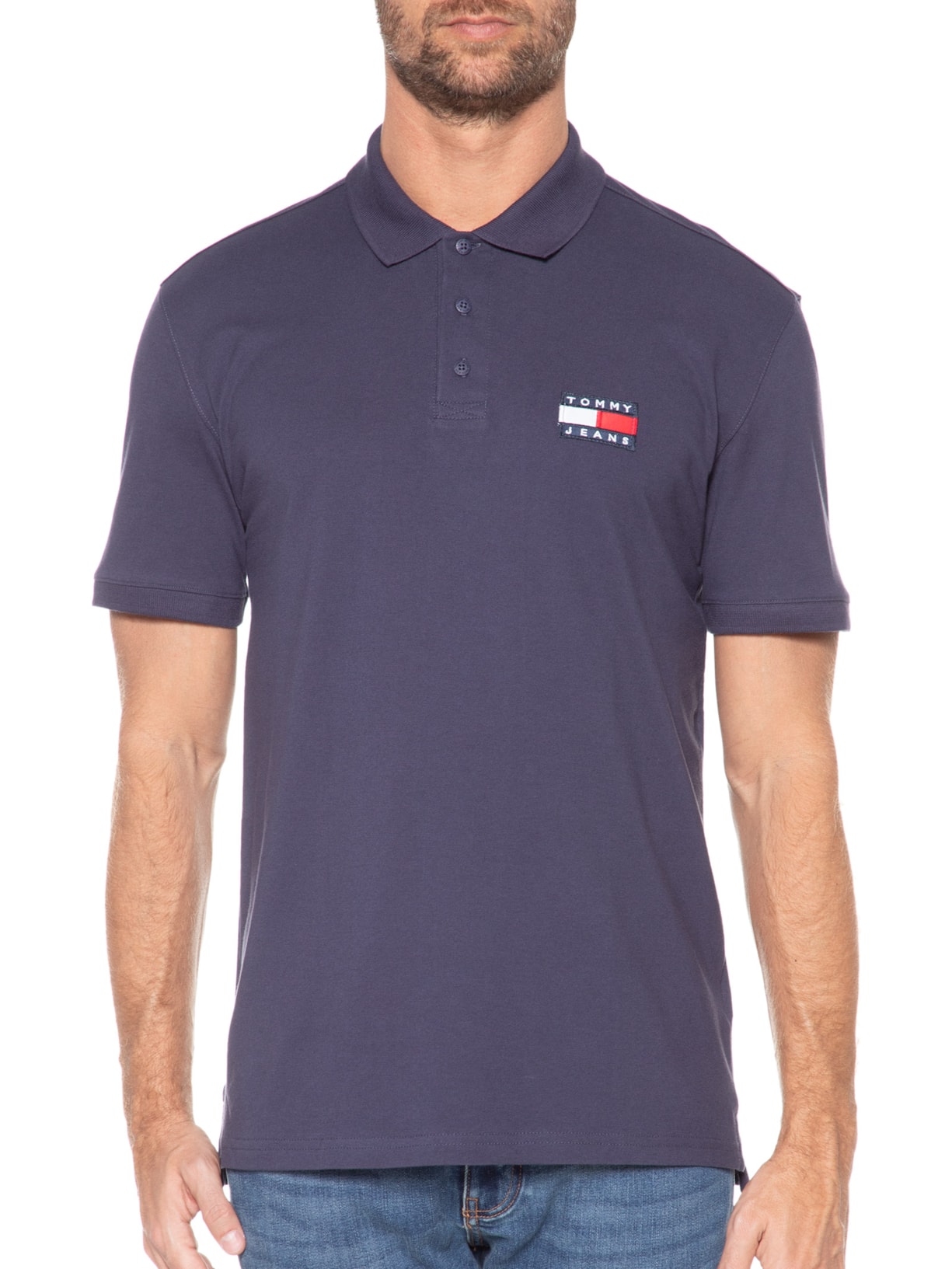 Polo Masculina Clássica Badge Azul Tommy Jeans