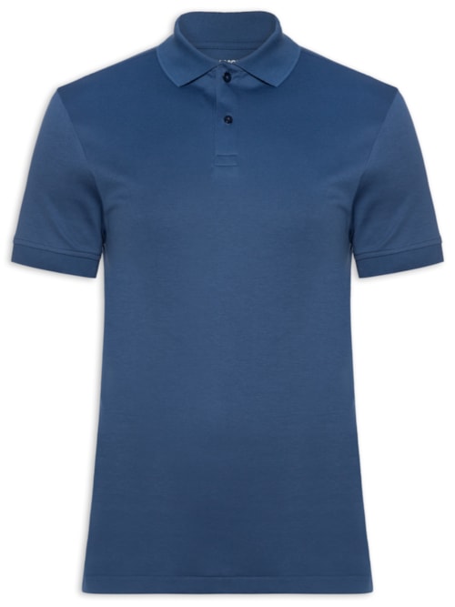 Polo Masculina Clássica Interlock Pima 50 - Azul