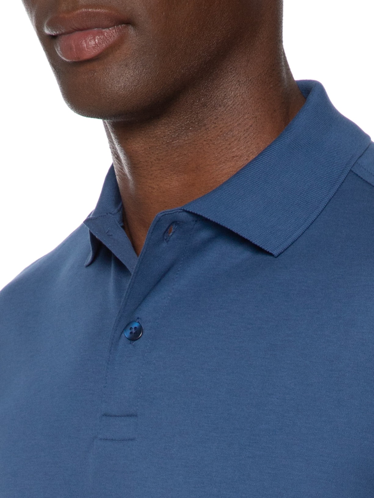 Polo Masculina Clássica Interlock Pima 50 Azul Paramount Alfaiataria