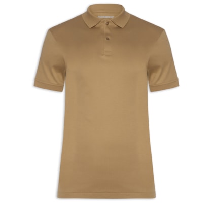 Polo Masculina Clássica Interlock Pima 50 - Bege