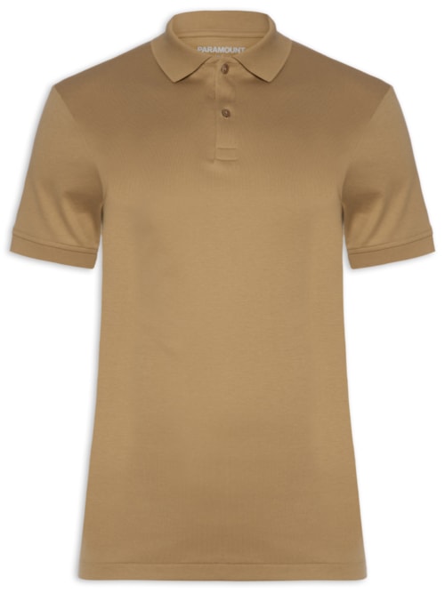 Polo Masculina Clássica Interlock Pima 50 - Bege