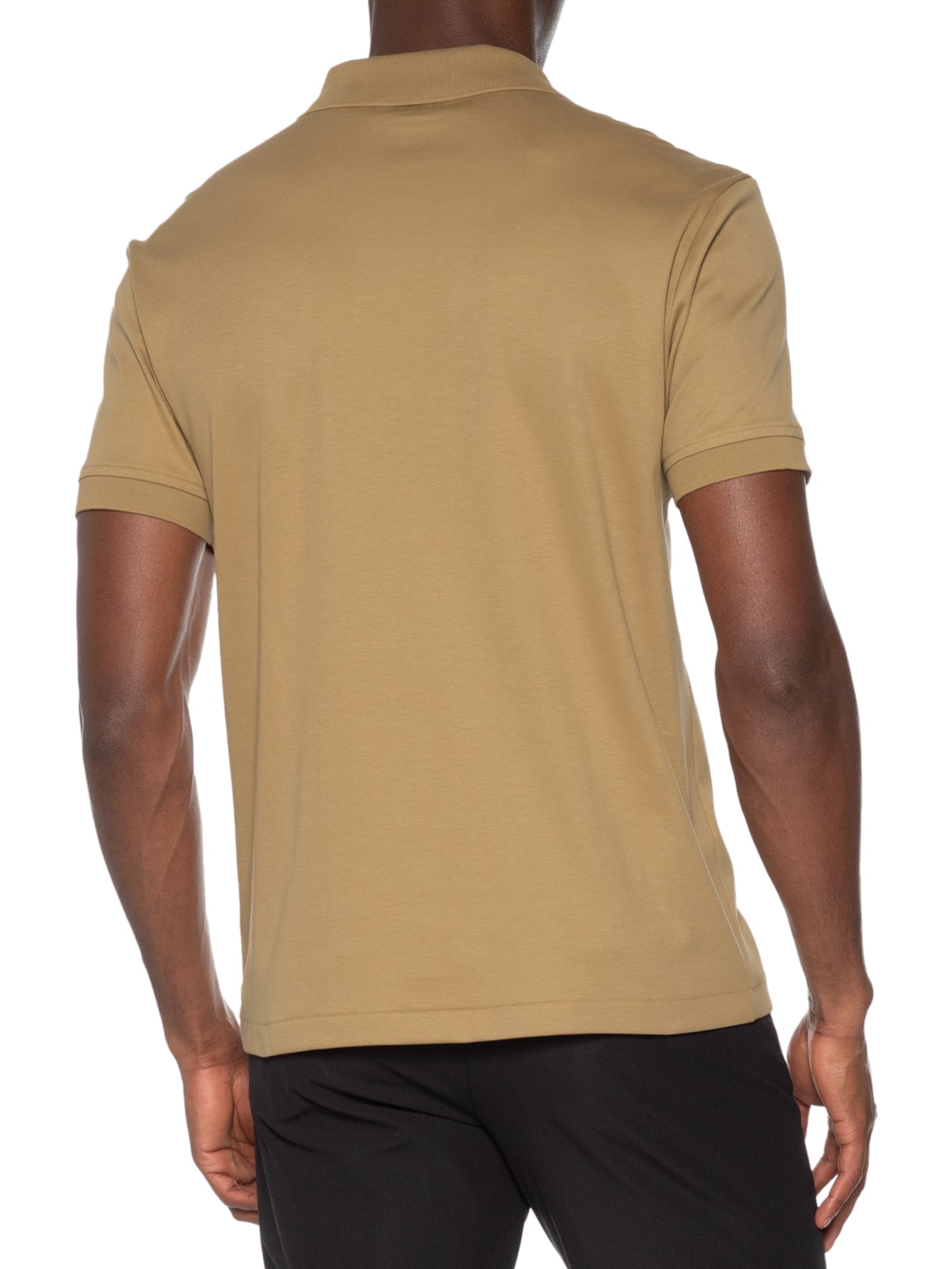 Polo Masculina Clássica Interlock Pima 50 Bege Paramount Alfaiataria