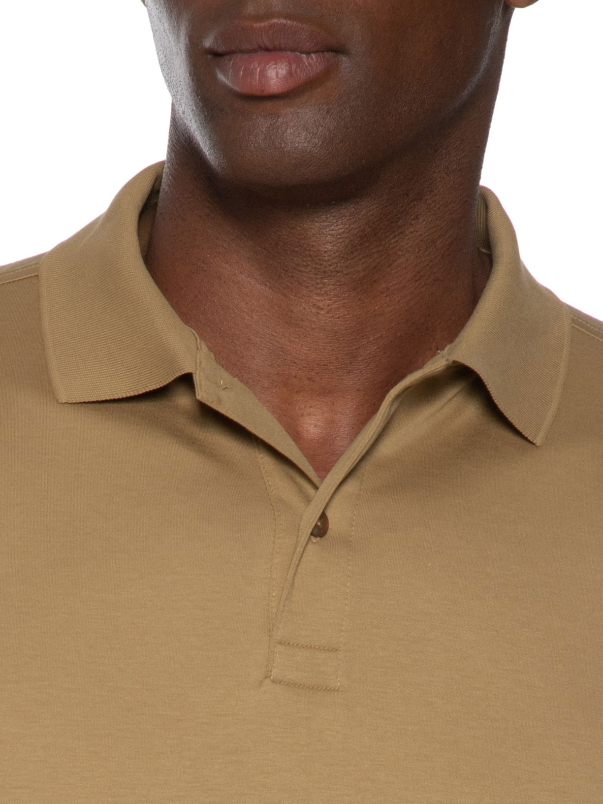 Polo Masculina Clássica Interlock Pima 50 Bege Paramount Alfaiataria