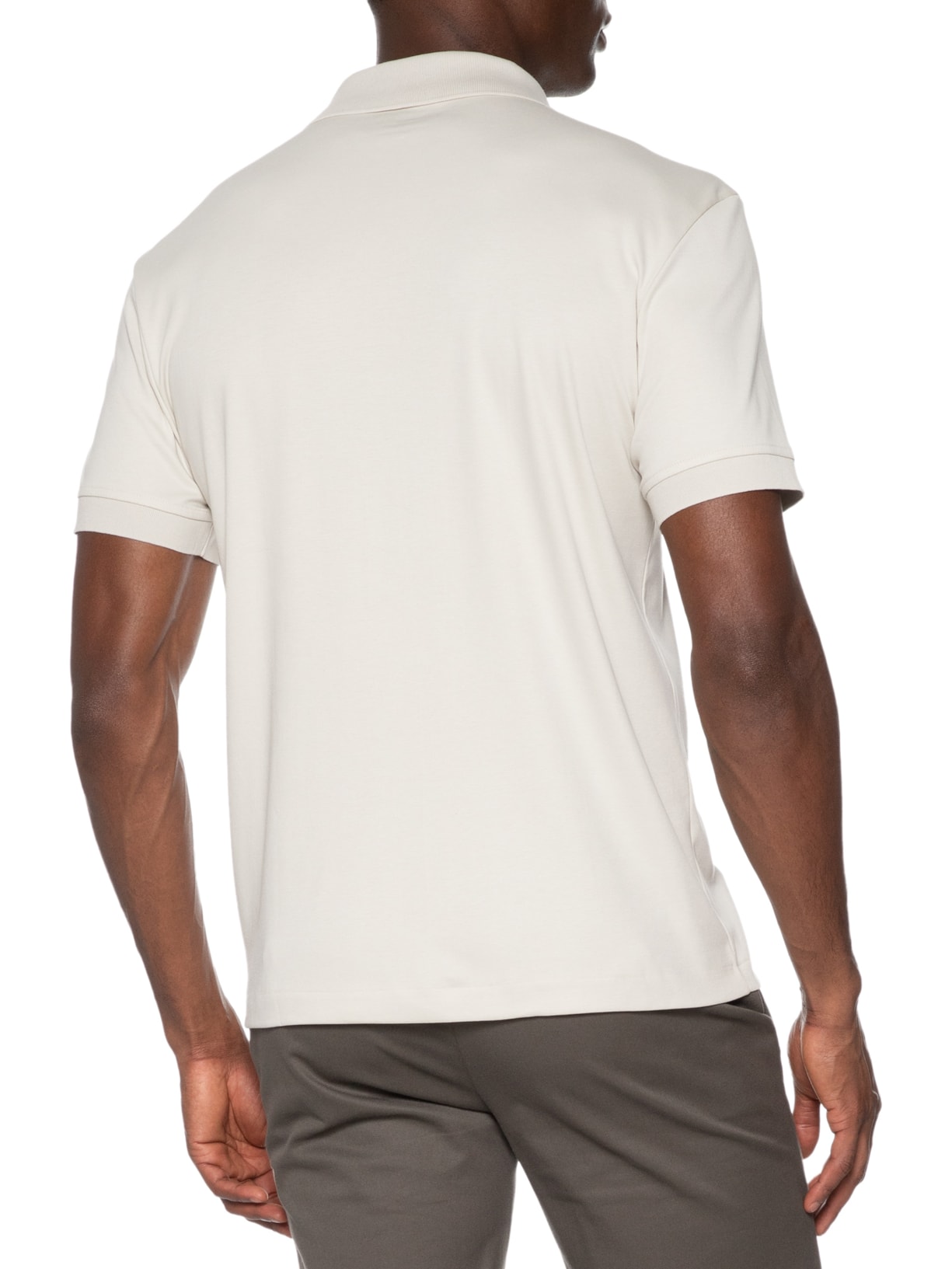 Polo Masculina Clássica Interlock Pima 50 Off White Paramount Alfaiataria