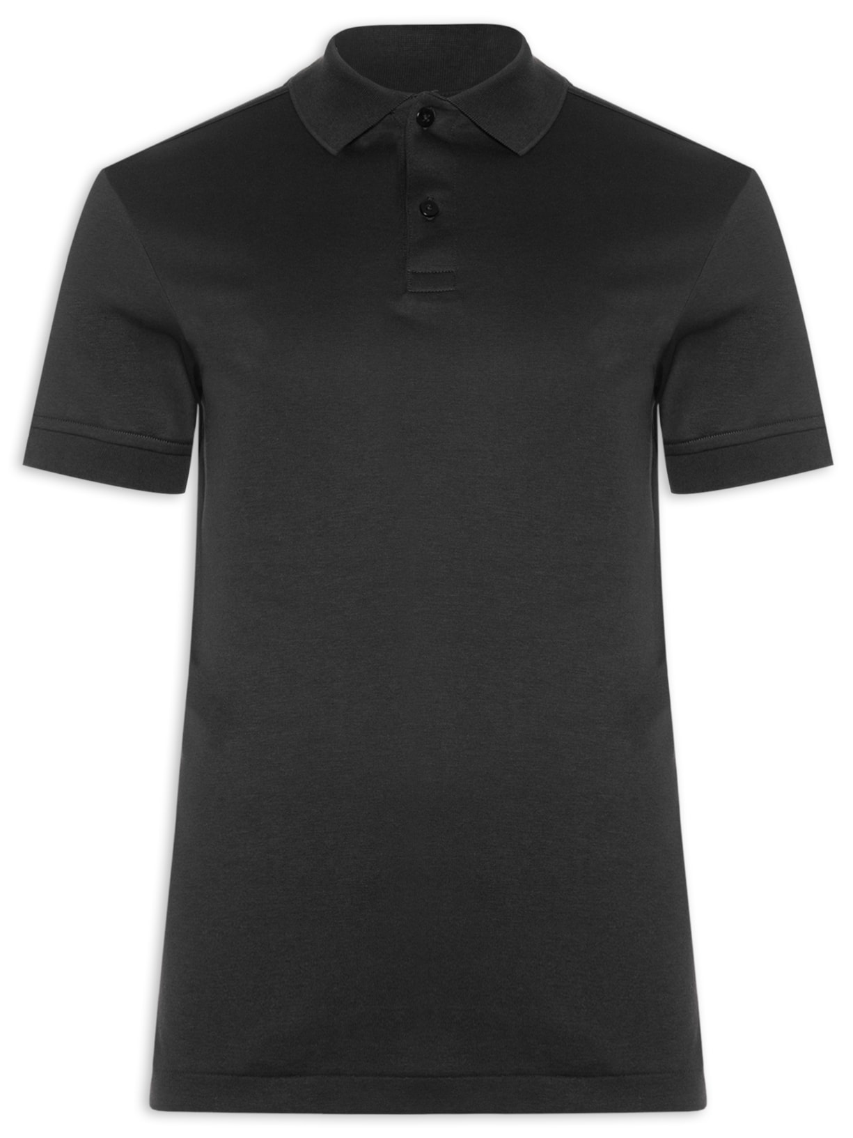Polo Masculina Clássica Interlock Pima Cotton Preto Paramount Alfaiataria