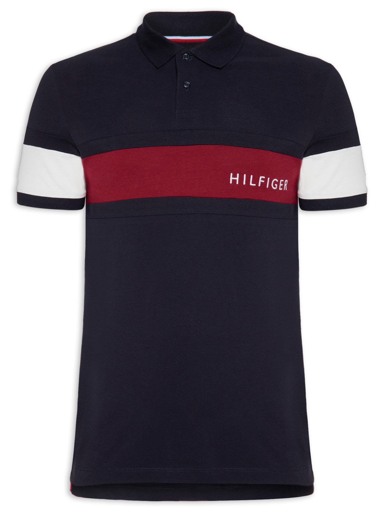 Polo Masculina Colourblock Placement - Azul