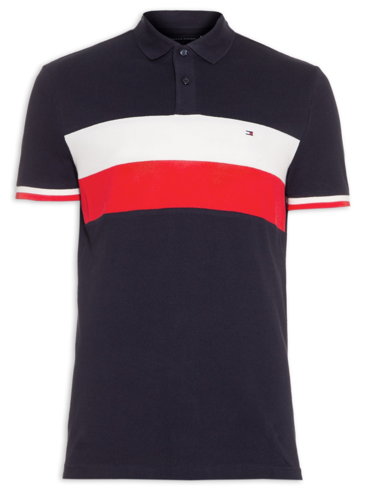 Polo Masculina Colourblock Reg - Azul