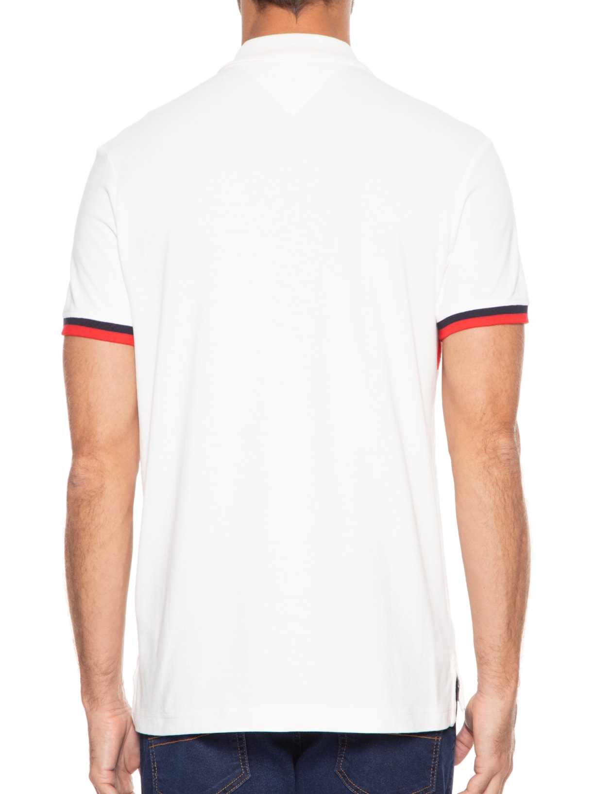 Polo Masculina Colourblock Reg Branco Tommy Hilfiger
