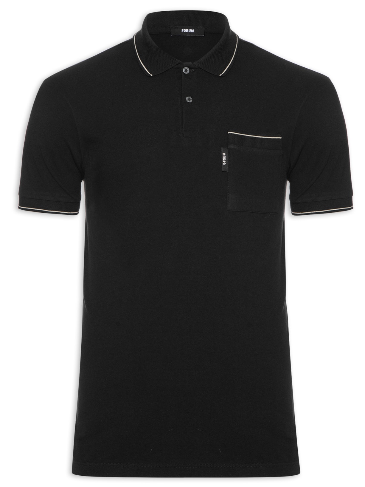 Polo Masculina Com Bolso - Preto