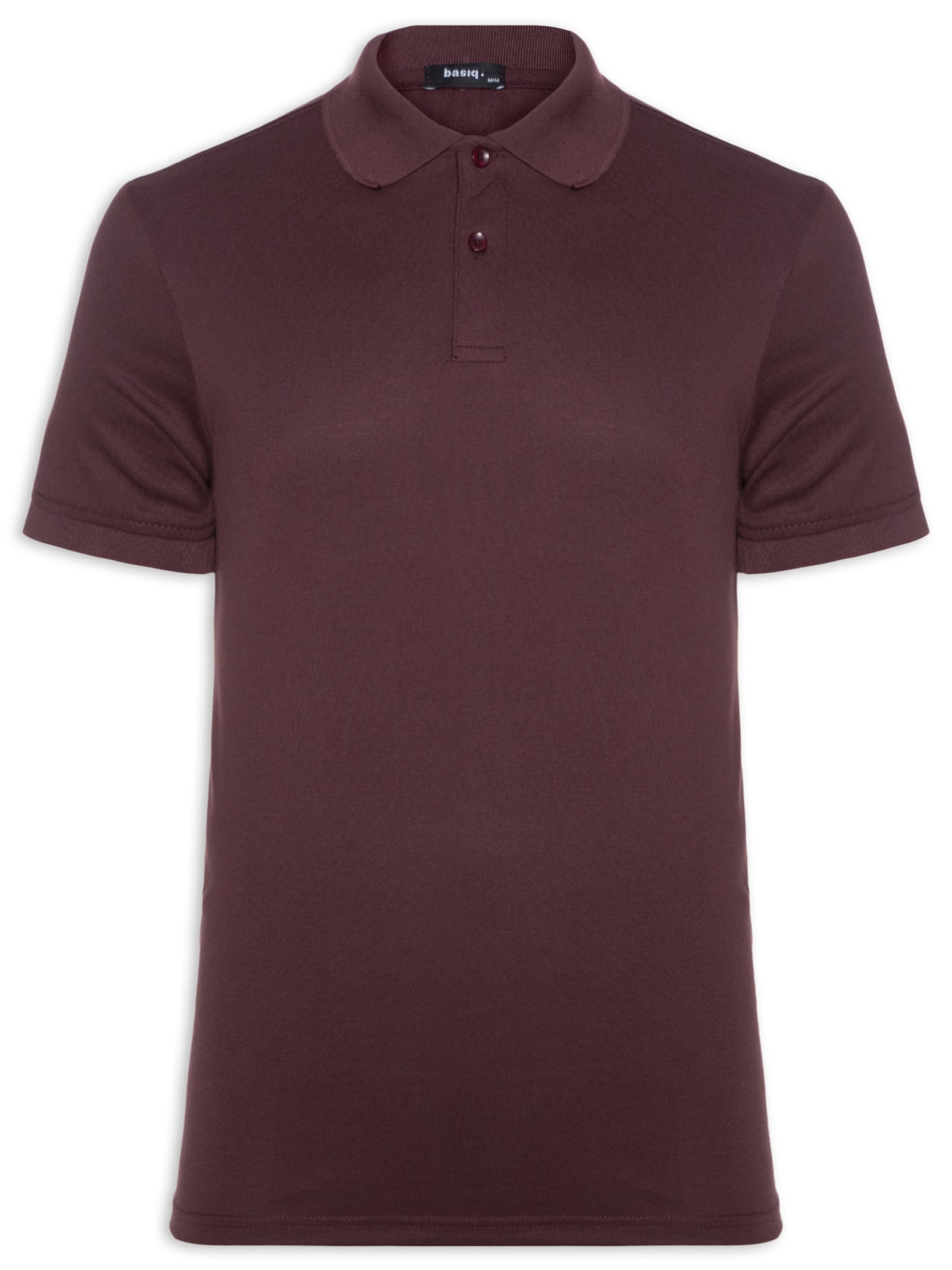 Polo Masculina Com Botão Básica - Vinho