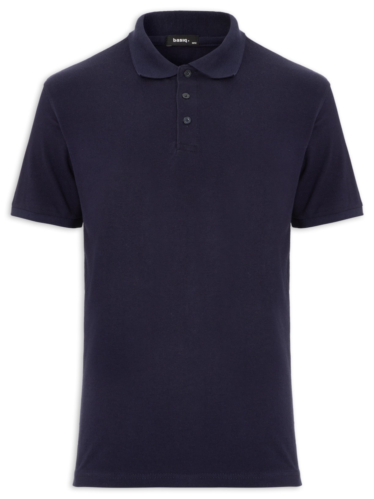 Polo Masculina Com Botões Básica - Azul