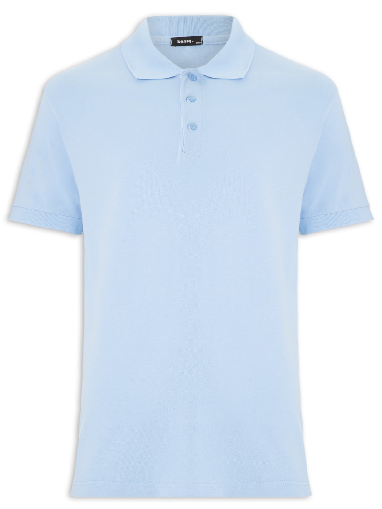 Polo Masculina Com Botões Básica - Azul