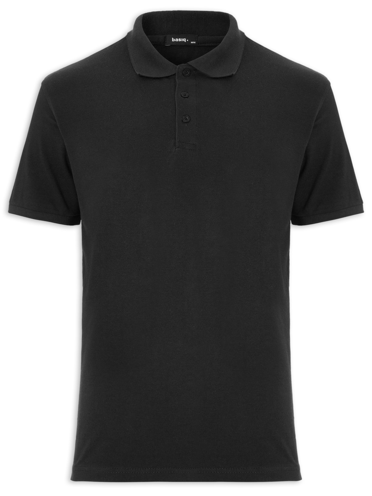Polo Masculina Com Botões Básica - Preto