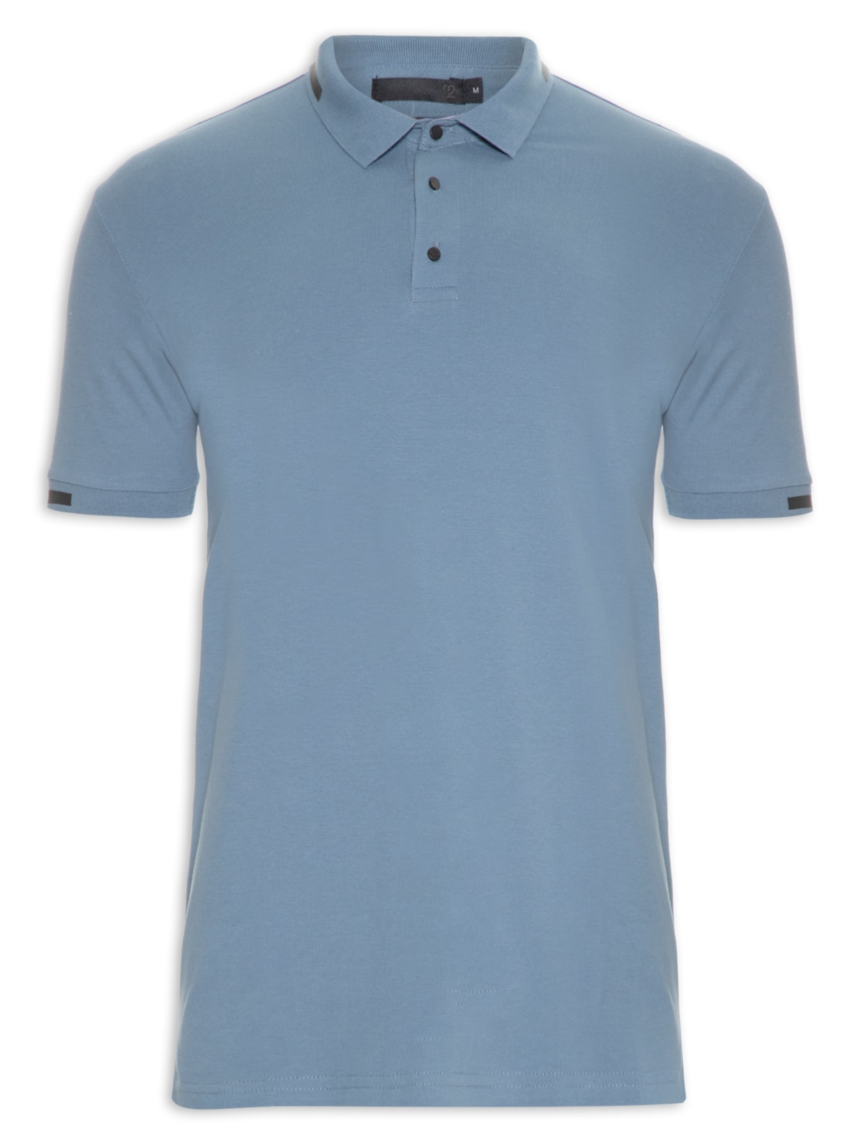 Polo Masculina Com Detalhe Emborrachado - Azul