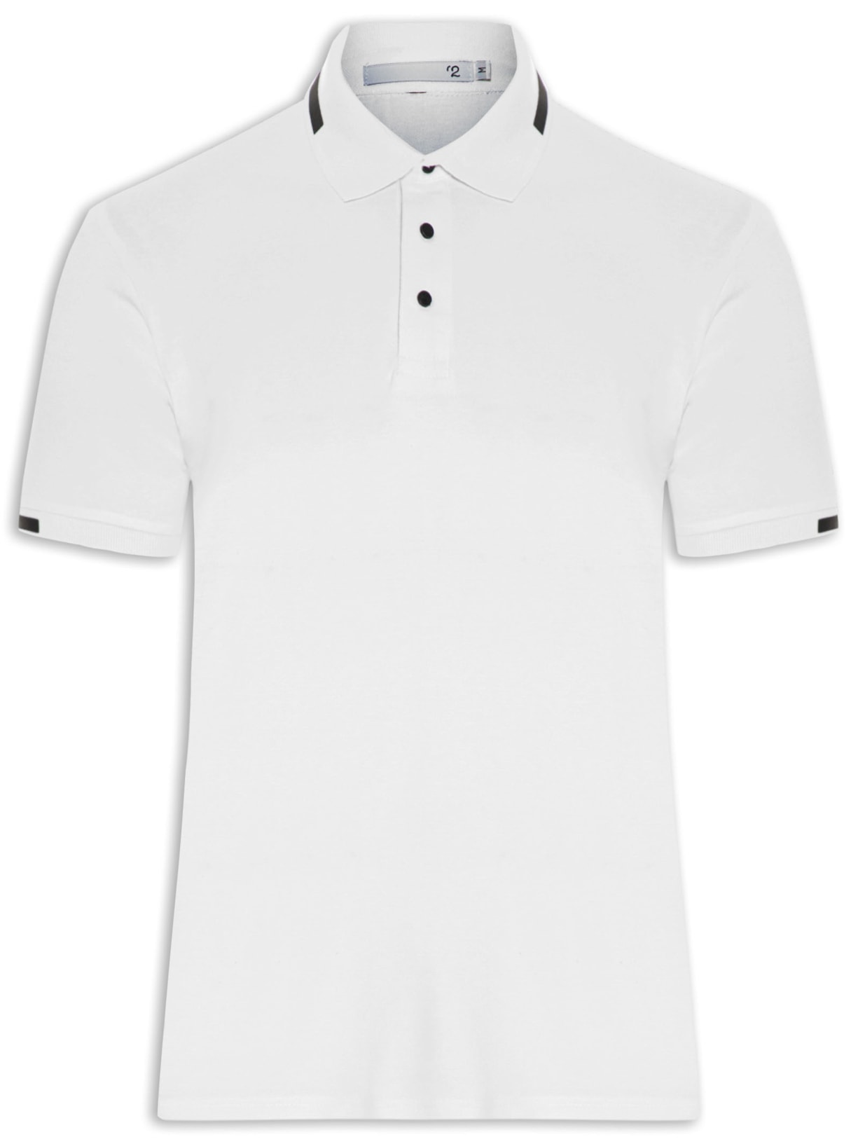 Polo Masculina Com Detalhe Emborrachado - Branco