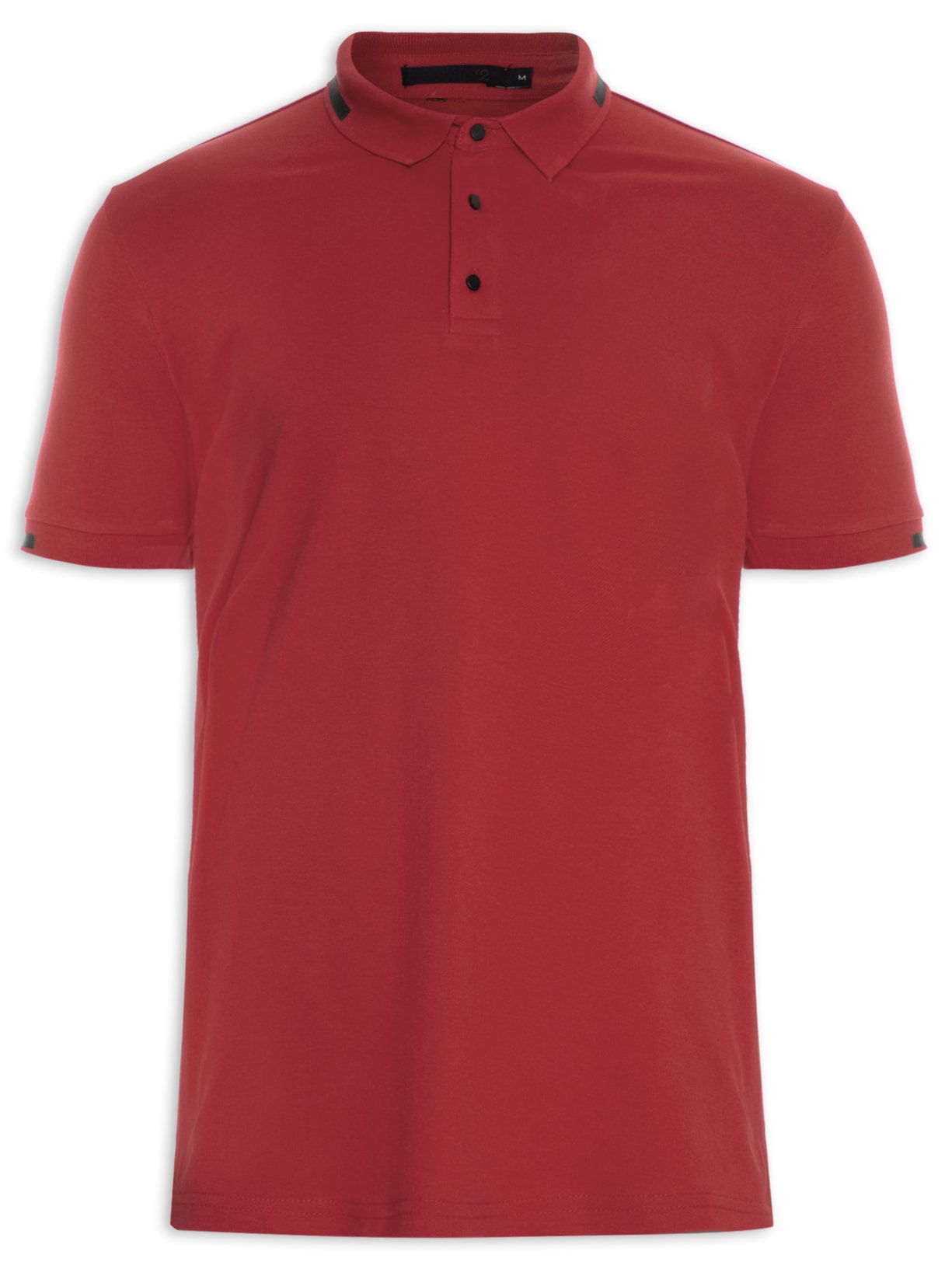 Polo Masculina Com Detalhe Emborrachado - Vermelho