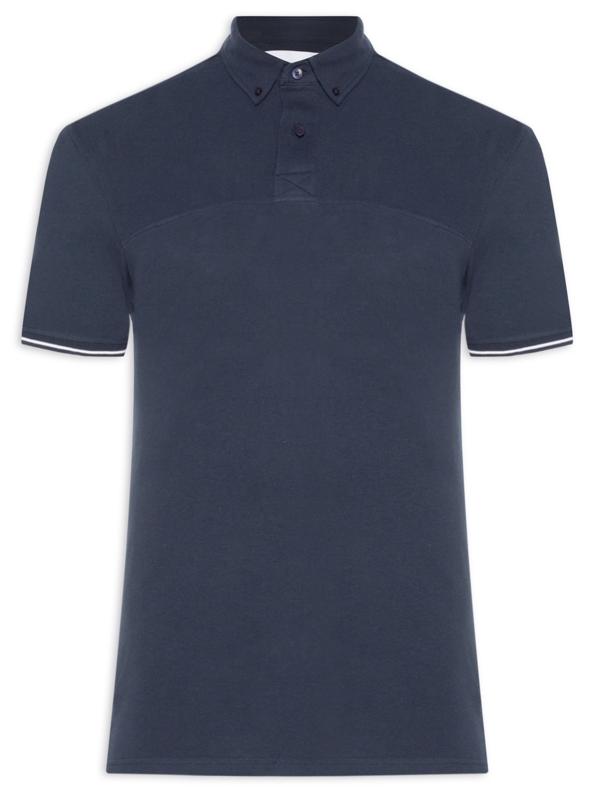 Polo Masculina com Detalhe na Manga Azul '2 Essential