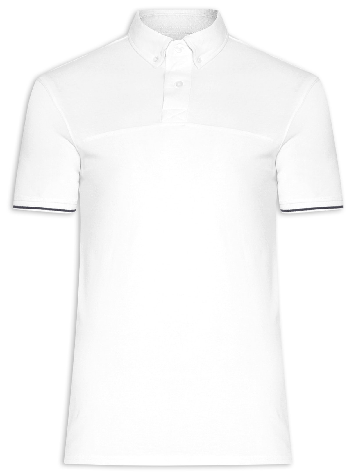 Polo Masculina com Detalhe na Manga - Branco