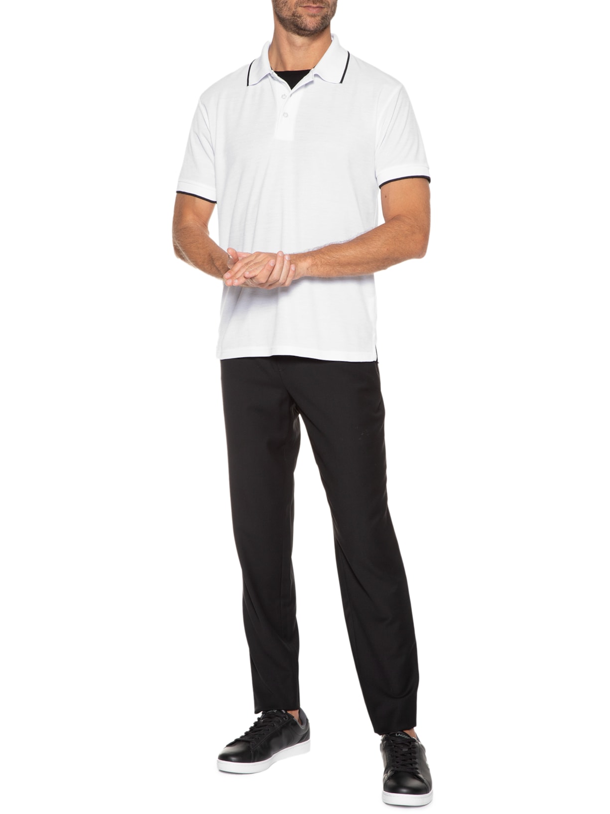 Polo Masculina Com Friso Branco '2 Essential
