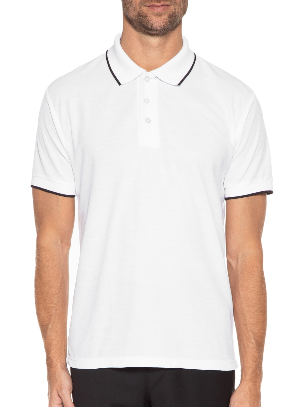Polo Masculina Com Friso Branco '2 Essential
