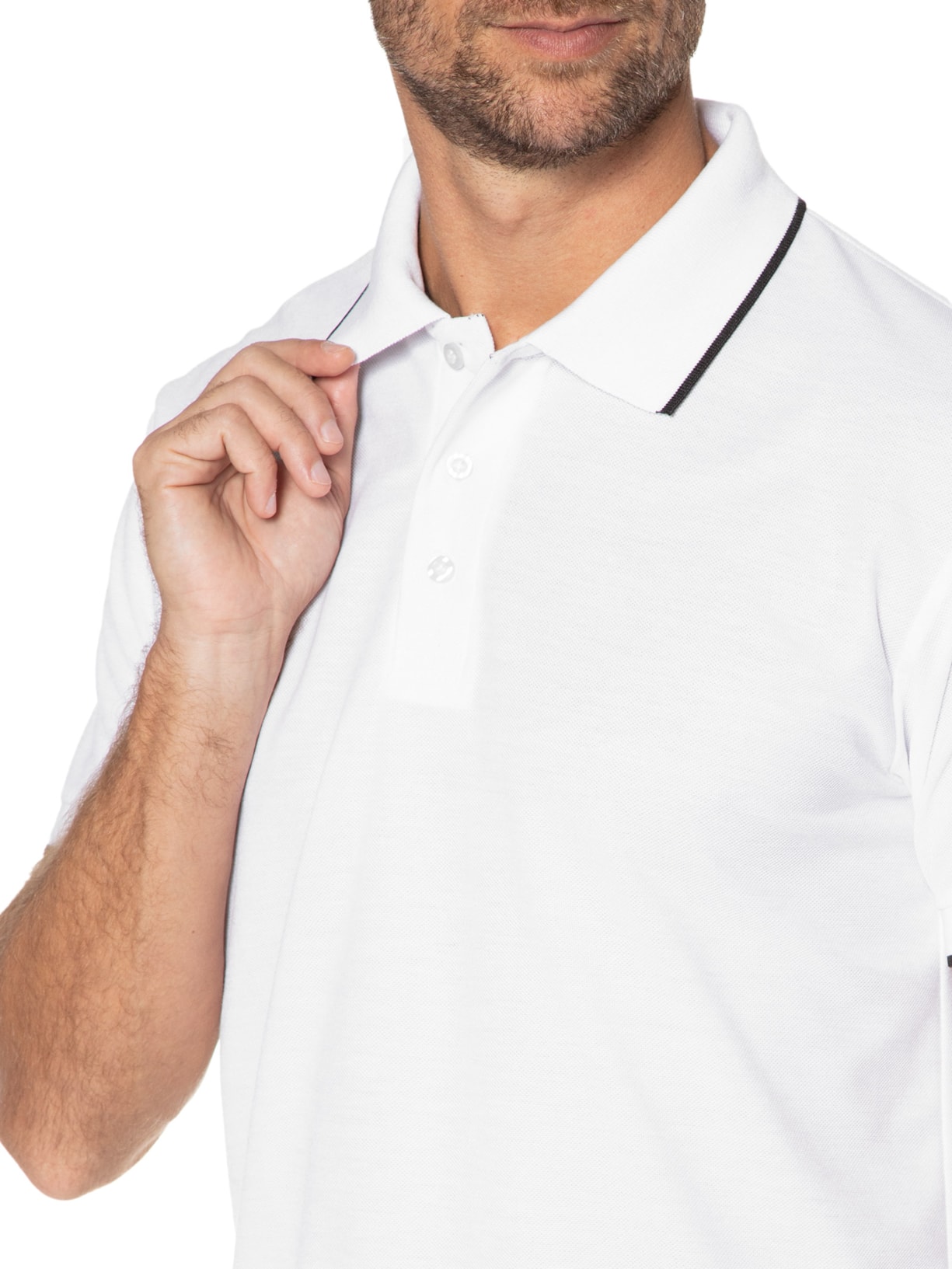 Polo Masculina Com Friso Branco '2 Essential