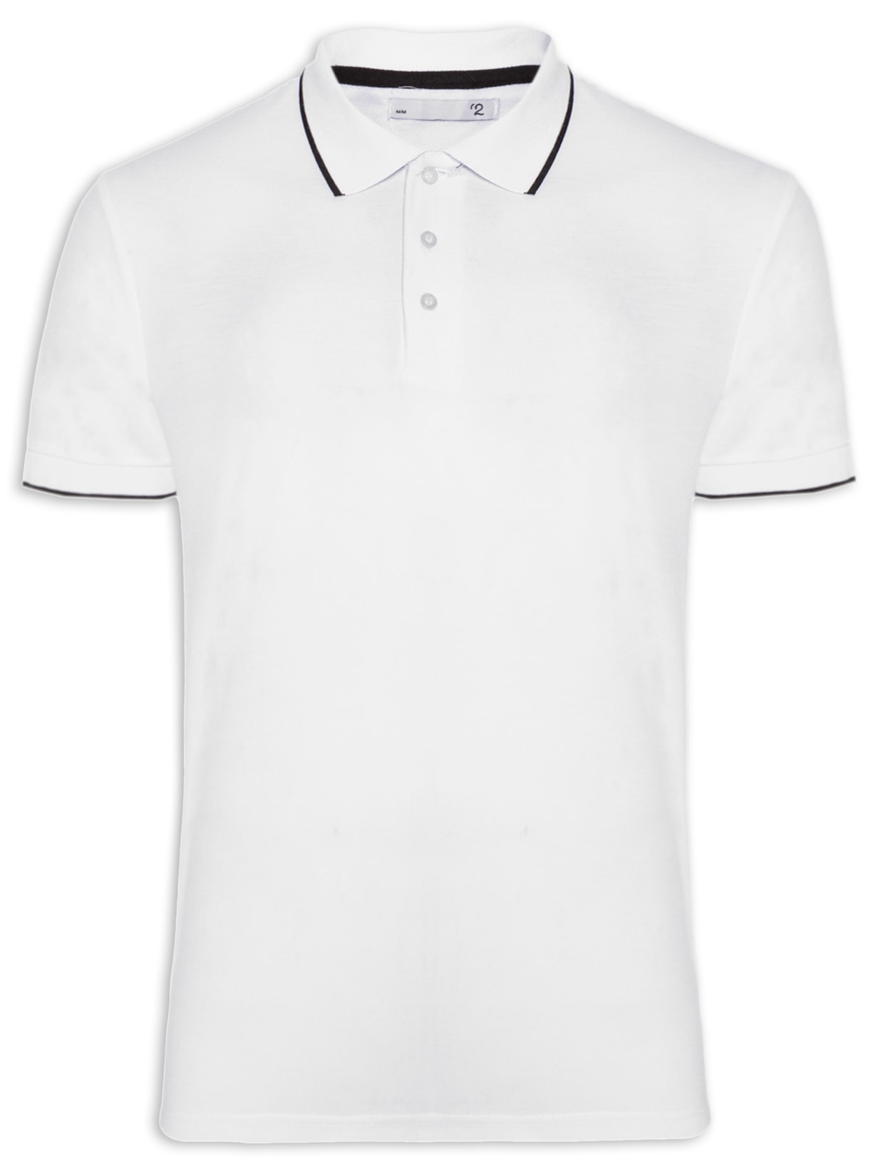 Polo Masculina Com Friso - Branco