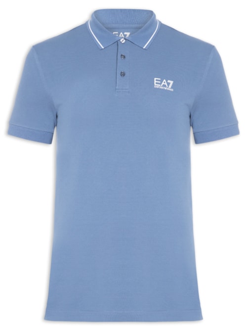 Polo Masculina Com Friso Train Core – Azul