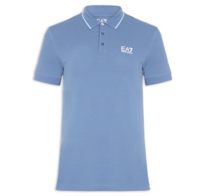 Polo Masculina Com Friso Train Core - Azul