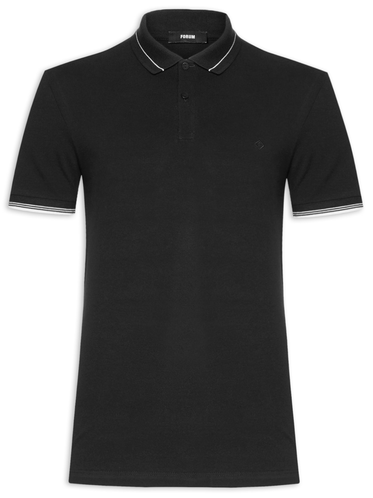 Polo Masculina com Frisos - Preto