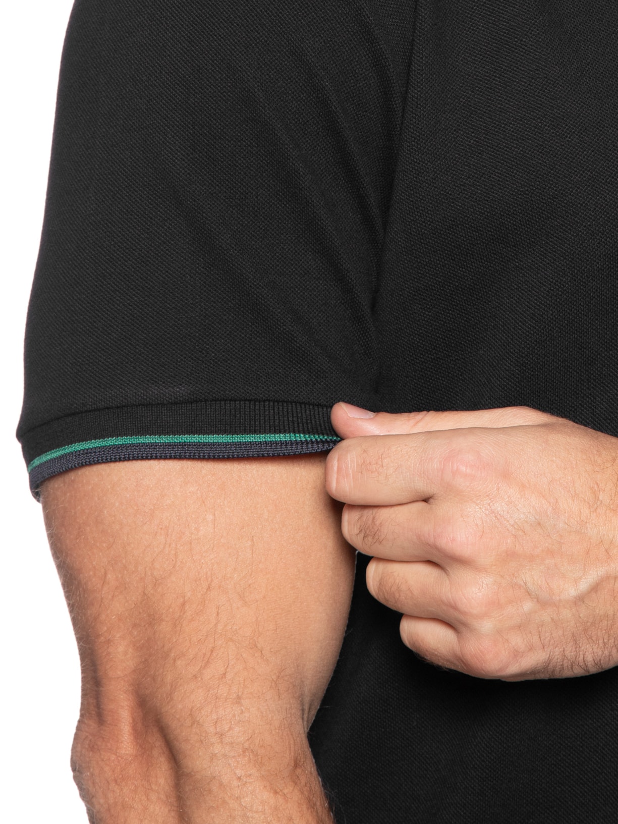 Polo Masculina Com Listras Peitilho Preto Calvin Klein Jeans