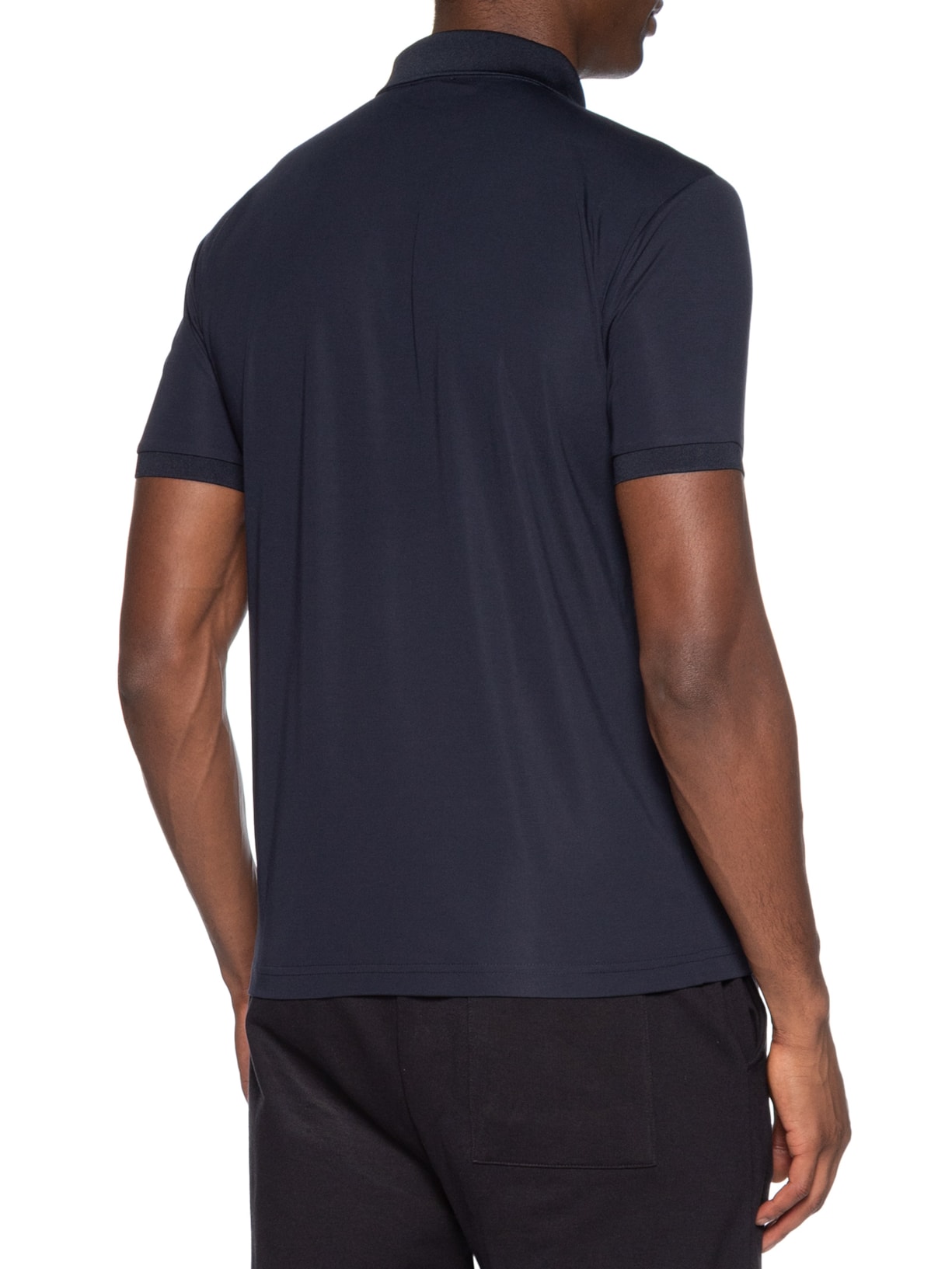 Pólo Masculina Com Zíper Logo Escudo Azul Ea7 Emporio Armani