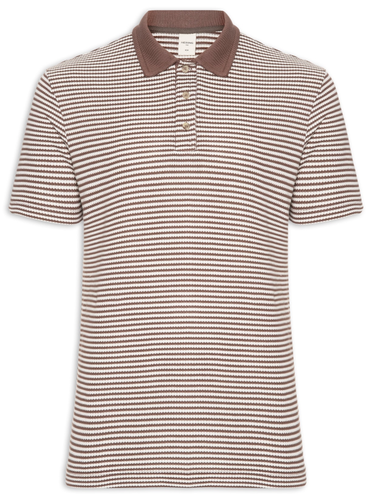 Polo Masculina Comfort Fit Malha Fio Tinto - Marrom