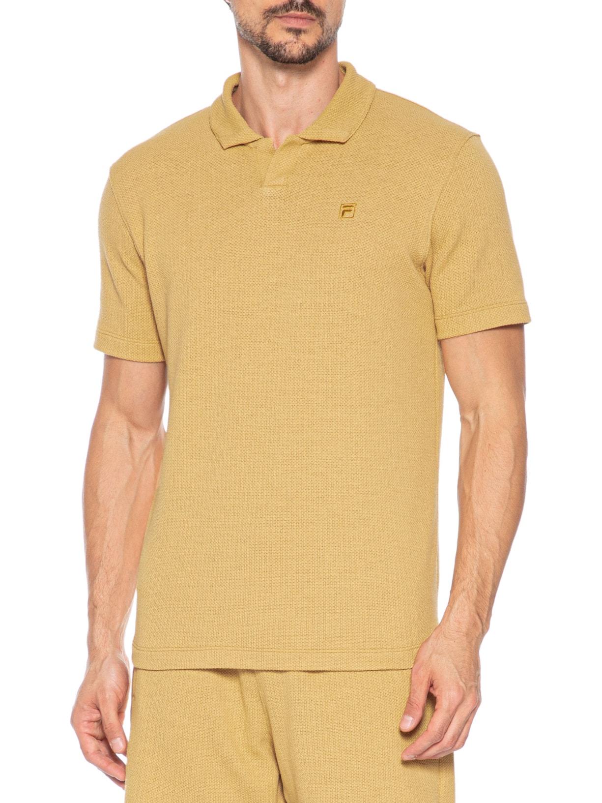 Polo Masculina Comfort Knit Marrom Fila