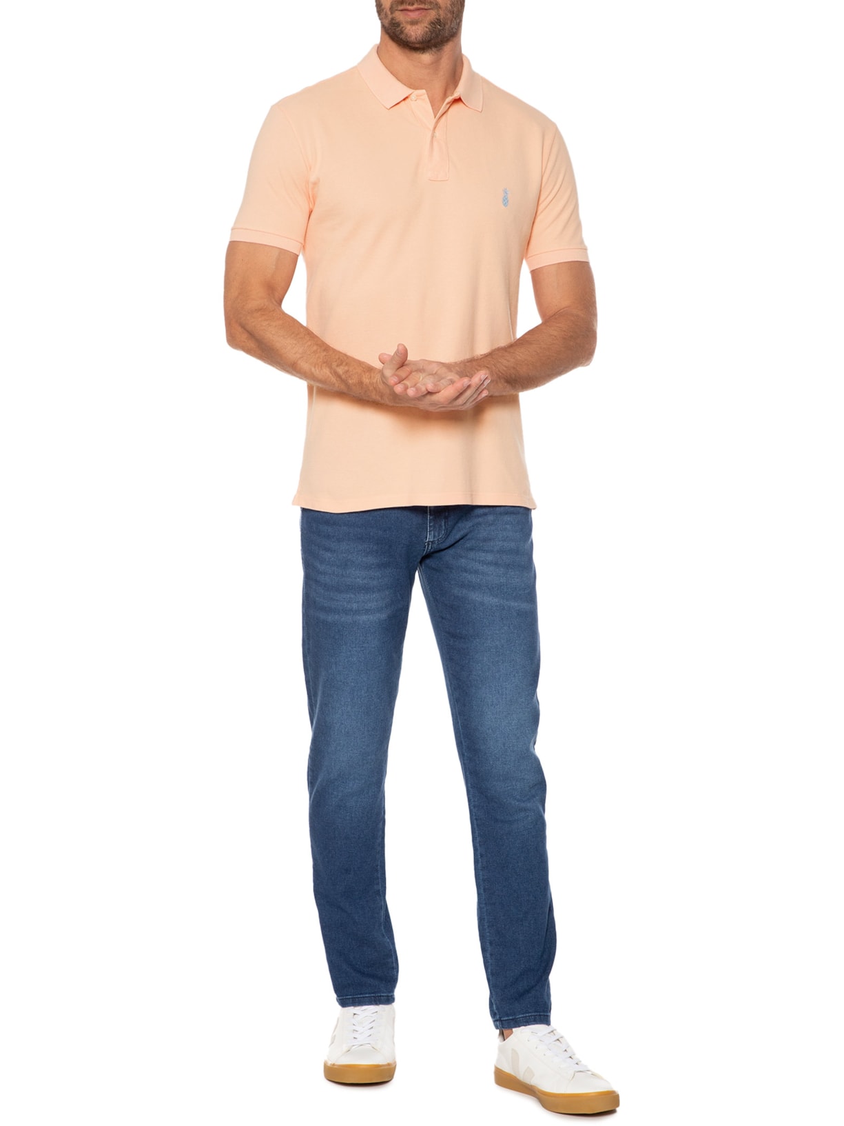 Polo Masculina Cool Laranja Pineapple