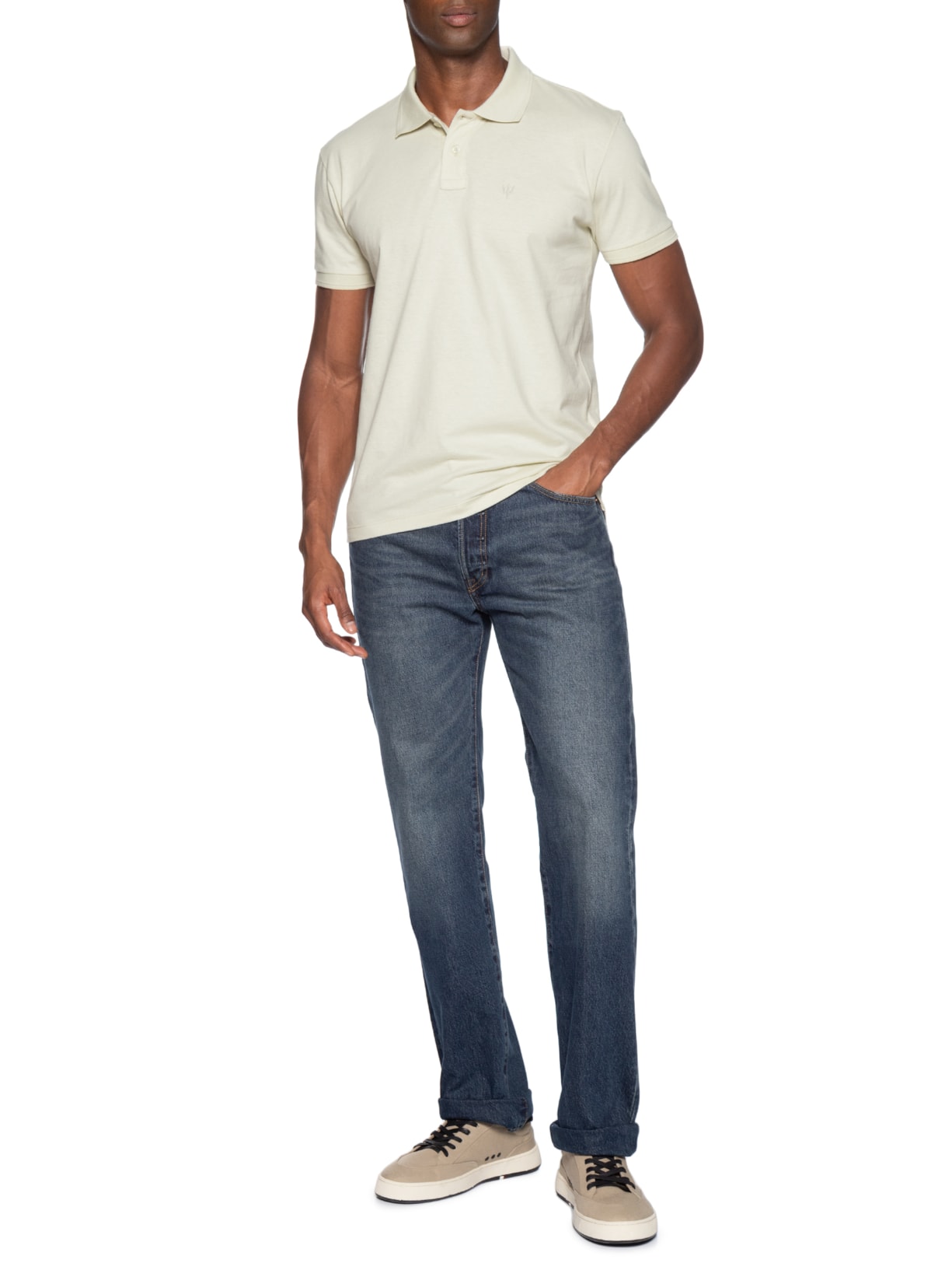 Pólo Masculina Coroa Comfort Bege Osklen