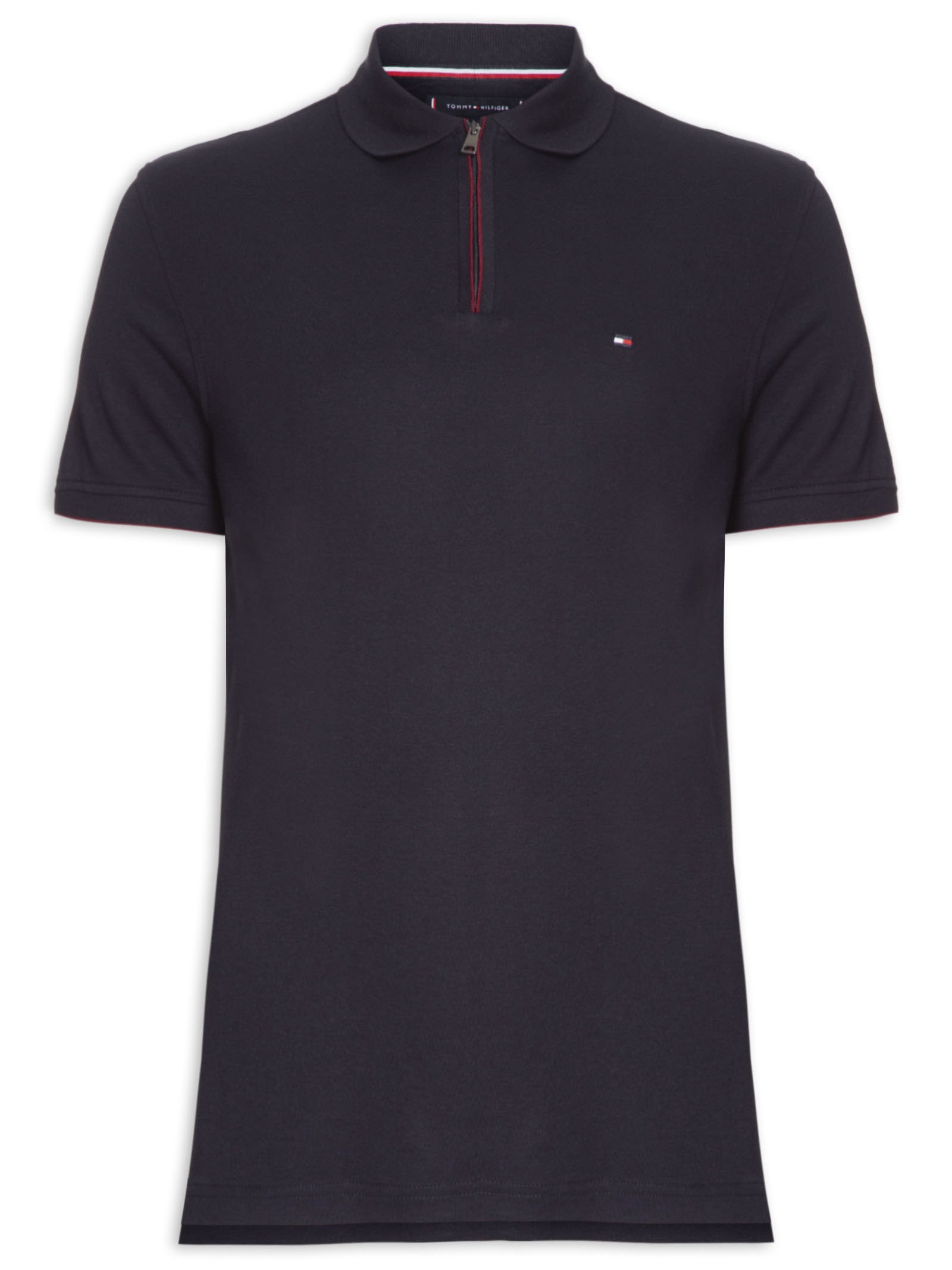 Polo Masculina Cotton Modal Zip - Tommy Hilfiger - Azul