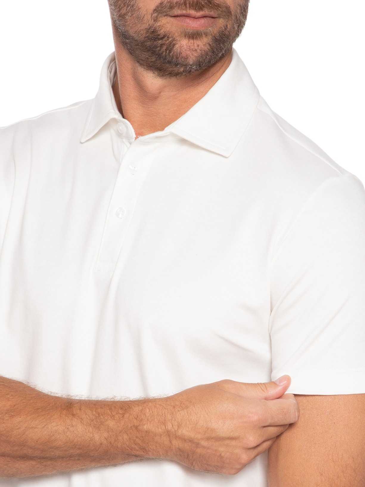 Polo Masculina Cotton Premium Manga Curta Branco Paramount Alfaiataria