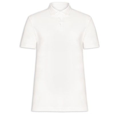 Polo Masculina Cotton Premium Manga Curta - Branco