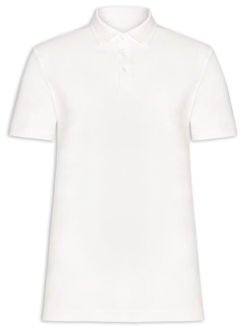 Polo Masculina Cotton Premium Manga Curta - Branco