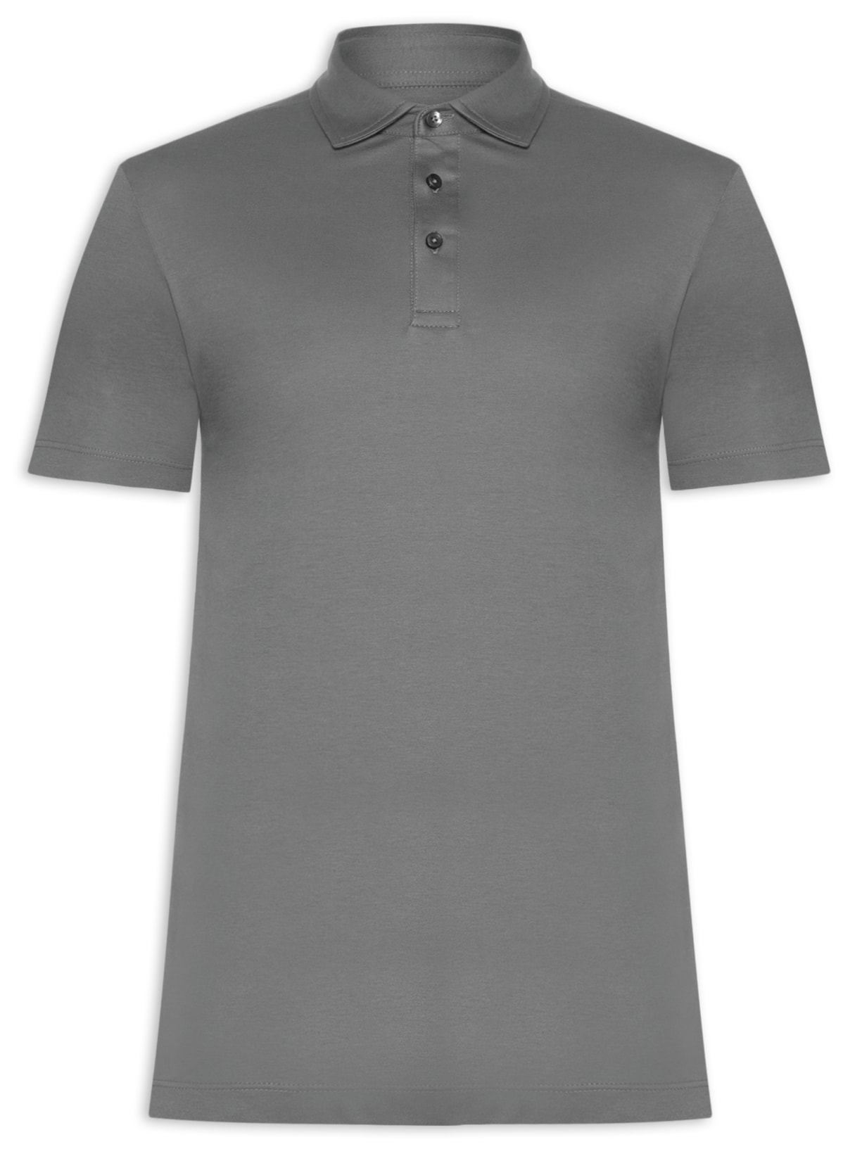 Polo Masculina Cotton Premium Manga Curta Cinza Paramount Alfaiataria
